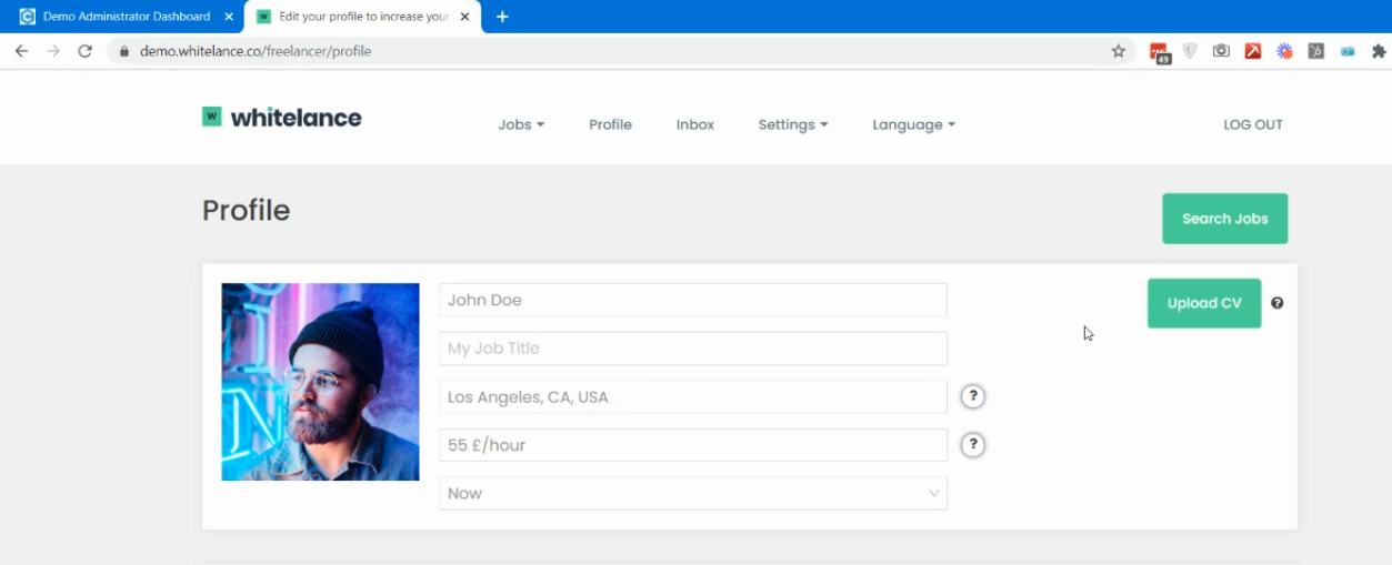 freelancer profile upload CV 